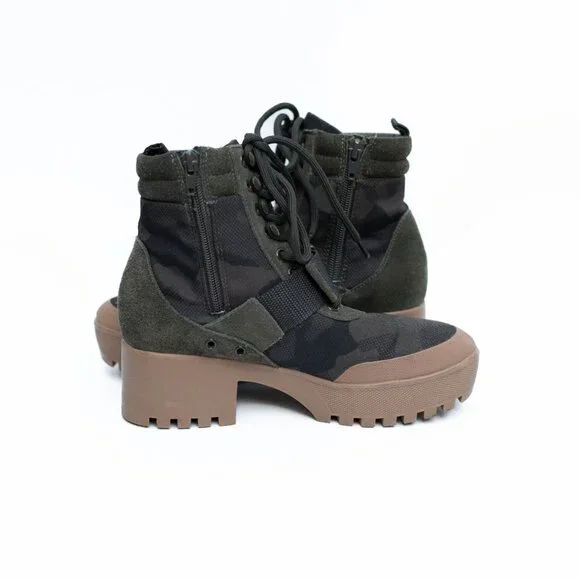 Steve Madden Nayra Camo Platform Boots Sz 6M Lace-Up Lug Sole Combat Style - Picture 6 of 13